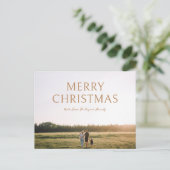 シンプルはっきりしたタイポグラフィ写真モダンクリスマス シーズンポストカード (スタンド正面)