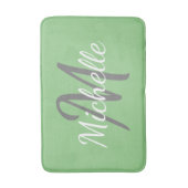 シンプルはっきりしたタイポグラフィ&ネームモノグラム バスマット (正面縦)