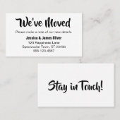 シンプルはっきりしたタイポグラフィ「引っ越しました」カード 名刺 (正面/裏面)