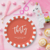 シンプルはっきりしたパーティー30歳 ペーパープレート (パーティー)