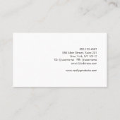 シンプルはっきりしたフォントモダンリネンルックブラック 名刺 (裏面)