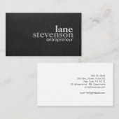 シンプルはっきりしたフォントモダンリネンルックブラック 名刺 (正面/裏面)