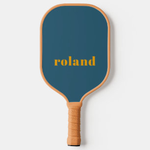 シンプルはっきりしたブルーオレンジネームPickleballパドル ピックルボールラケット