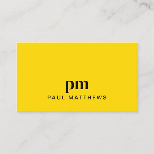 シンプルはっきりしたマスタードイエロー名刺 名刺 (正面)