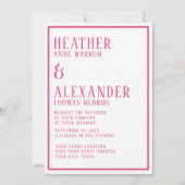 シンプルはっきりしたモダンカスタム色六角ジオメトリ 招待状 (正面)