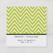 シンプルはっきりしたモダン名門私立校風のライム スクエア名刺 (裏面)