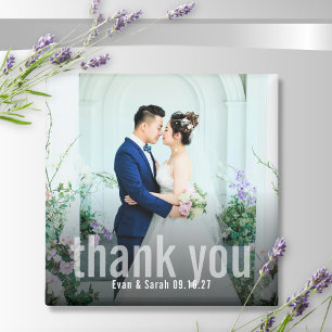 シンプルはっきりしたモダンPhoto Magnets結婚ありがとう マグネット