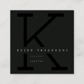シンプルはっきりしたモノグラムモダンミニマリスト スクエア名刺 (正面)