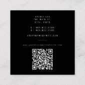 シンプルはっきりしたモノグラムモダンミニマリスト スクエア名刺 (裏面)