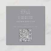 シンプルはっきりしたモノグラムモダンミニマリスト スクエア名刺 (裏面)