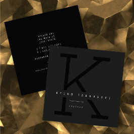 シンプルはっきりしたモノグラムモダンミニマリスト スクエア名刺