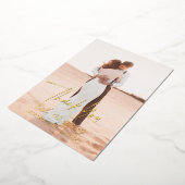 シンプルはっきりした写真モダン結婚有あり 箔招待状 (回転した状態)