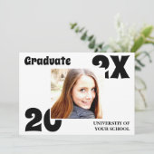 シンプルはっきりした写真卒業招待状 招待状 (スタンド正面)