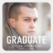 シンプルはっきりした卒業写真卒業生 スクエアシール (正面)
