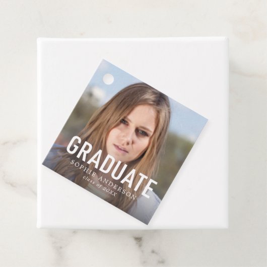 シンプルはっきりした卒業写真卒業生 フェイバータグ (インサイチュ)