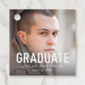 シンプルはっきりした卒業写真卒業生 フェイバータグ (正面)