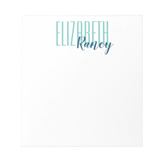 シンプルはっきりした型アクアブルー ノートパッド (正面)