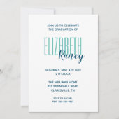 シンプルはっきりした型卒業招待状 招待状 (正面)