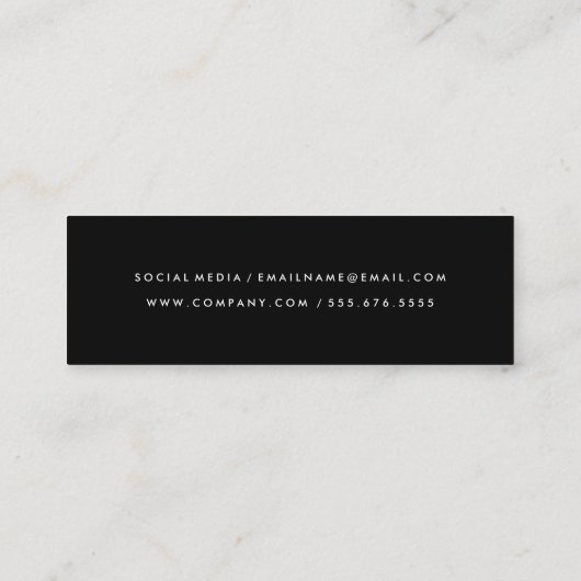 シンプルはっきりした文字ストライプ スキニー名刺 (裏面)