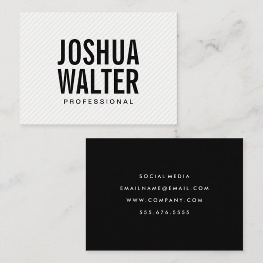 シンプルはっきりした文字ストライプ 名刺 (正面/裏面)