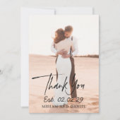 シンプルはっきりした日モダン結婚値 サンキューカード (正面)