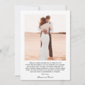 シンプルはっきりした日モダン結婚値 サンキューカード (裏面)