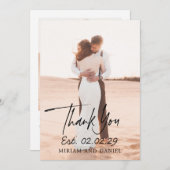 シンプルはっきりした日モダン結婚値 サンキューカード (正面/裏面)