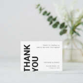 シンプルはっきりした白結婚サンキューカード エンクロージャーカード (スタンド正面)