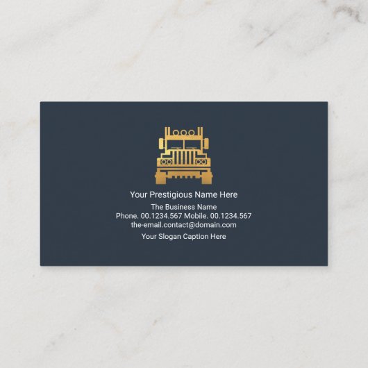 シンプルはっきりした金ゴールドライン物流トラック輸送 名刺 (裏面)