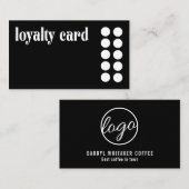 シンプルはっきりした黒ミニマルモダン ロイヤリティカード (正面/裏面)