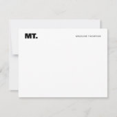 シンプルはっきりした2モノグラムタイポグラフィ ノートカード (正面)