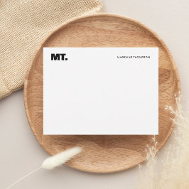 シンプルはっきりした2モノグラムタイポグラフィ ノートカード