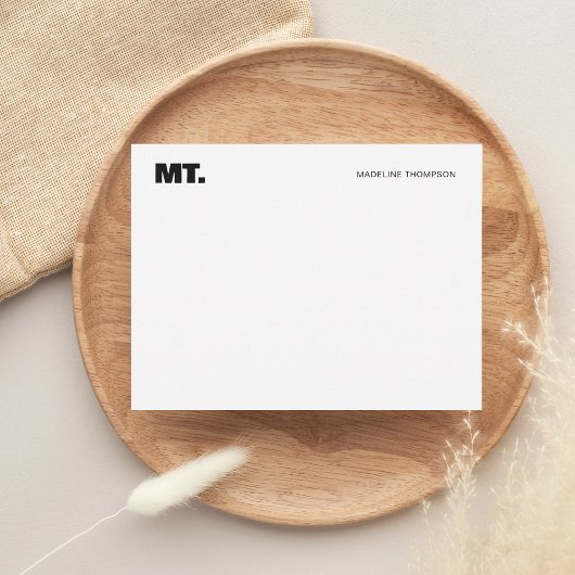 シンプルはっきりした2モノグラムタイポグラフィ ノートカード