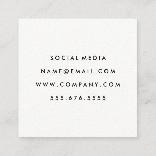 シンプルはっきりした スクエア名刺 (裏面)