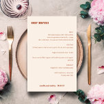 シンプルはっきりしたBoho Rustシンプル Custom Wedding Menu<br><div class="desc">かわいいはっきりしたミニマリストボホラスト秋レトロシンプルカスタムウェディングメニュー</div>