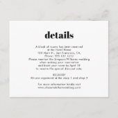 シンプルはっきりしたSerifの結婚詳細 エンクロージャーカード (正面)