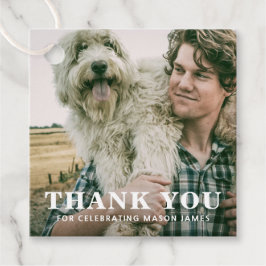 シンプルはっきりしたThank You Guy Photo Graduation フェイバータグ