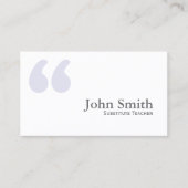 シンプルは代用教員の名刺を引用します 名刺 (正面)