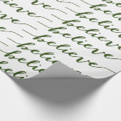 シンプルは休日挨拶の%PIPE%の緑を信じます ラッピングペーパー (角)