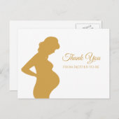 シンプルは妊婦のエレガントなベビーの隆起感謝していしています ポストカード (正面/裏面)