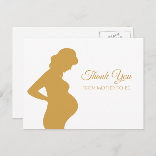 シンプルは妊婦のエレガントなベビーの隆起感謝していしています ポストカード (正面/裏面)