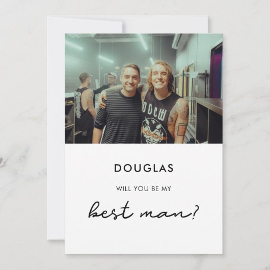 シンプルは私の花婿介添人 招待状 (正面)