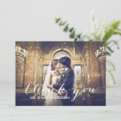 シンプルは結婚式の写真カード感謝していしています サンキューカード (スタンド正面)