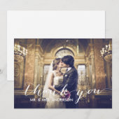 シンプルは結婚式の写真カード感謝していしています サンキューカード (正面/裏面)