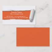 シンプルは、元のオレンジペーパーデザインを…裂きました 名刺 (正面/裏面)