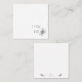 シンプルひまわりサンフラワーサンキューモノグラム空白のホワイト ノートカード (正面/裏面)