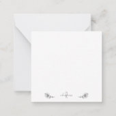 シンプルひまわりサンフラワーサンキューモノグラム空白の ノートカード (裏面)