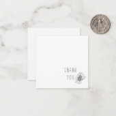 シンプルひまわりサンフラワーサンキューモノグラム空白の ノートカード (正面/裏面インサイチュ)