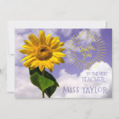 シンプルひまわり感謝してい先生 サンキューカード (正面)