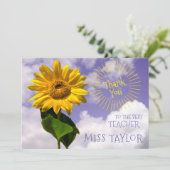 シンプルひまわり感謝してい先生 サンキューカード (スタンド正面)